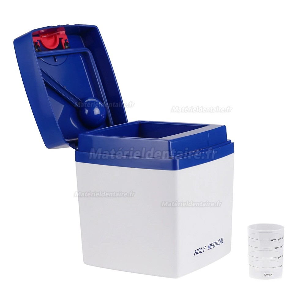 Boîte de rangement étanche à l'humidité pour matériaux d'empreintes avec gobelet doseur